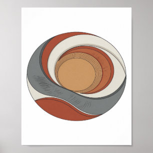 Witty Grey ABSTRACT ART Graphic Design v2 Poster