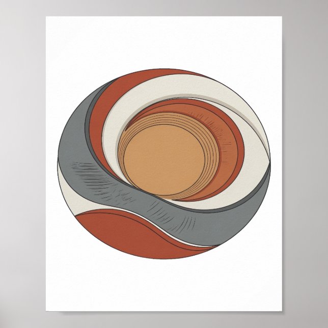 Witty Grey ABSTRACT ART Graphic Design v2 Poster (Front)