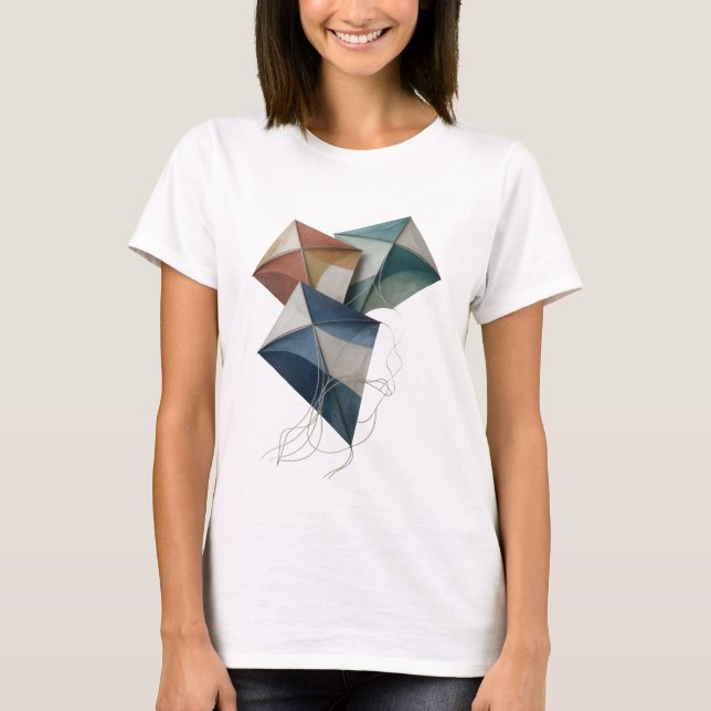 Witty Grey KITE FLYING Text Design T-Shirt (Front)