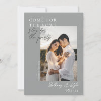 Witty Grey Photo Save The Date Invitation