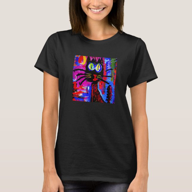 Witty kitten black cat meme T-Shirt (Front)