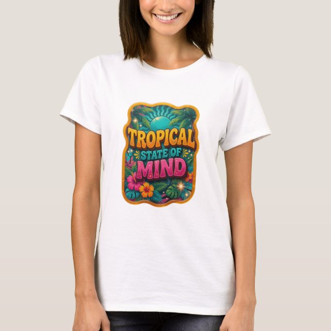 Witty Orange TROPICAL STATE OF MIND Custom Tee (Front)