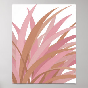 Witty Pink PINK LEAVES ON BLACK BACKGROUND Poster