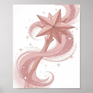 Witty Pink STAR WAND Custom Design Poster