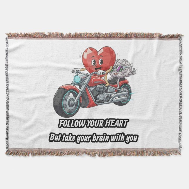 witty relationship quote gift heart riding bike throw blanket (Front)