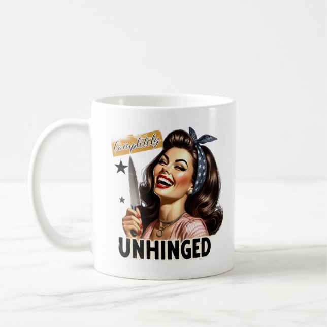 Witty Retro Girl  – Completely Unhinged Tri-Blend  Coffee Mug (Left)