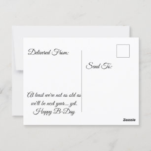 Witty Self-Deprecating Birthday Hourglass Design Postcard