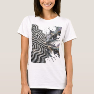 Witty Silver ABSTRACT ART Artistic Motif T-Shirt