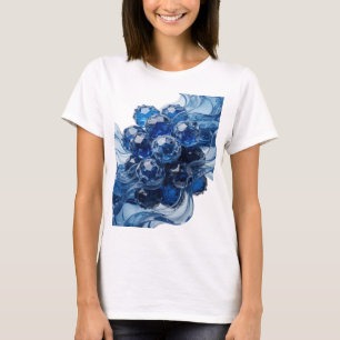 Witty Silver BLUE GLASS BERRIES Print T-Shirt