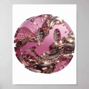 Witty Silver HAPPY FACE Slogan Design Poster