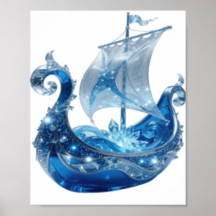 Witty Silver ICE CRYSTAL SHIP Poster