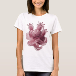 Witty Silver PINK GLASS FRUIT Design T-Shirt