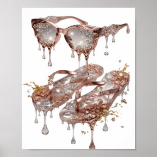 Witty Silver ROSE GOLD GLAMOUR Print