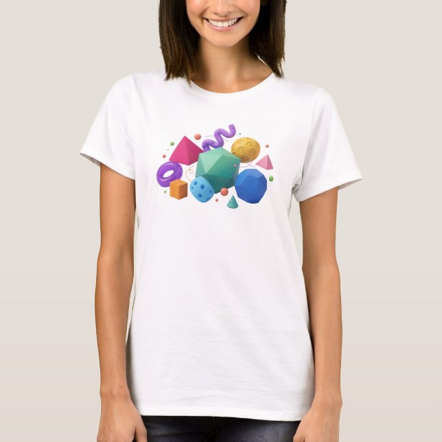 Witty Teal COLORFUL SHAPES Statement Tee (Front)