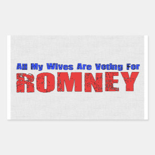 Wives For Romney Rectangular Sticker
