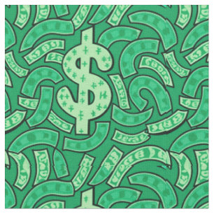 wivey green dollar sign fabric