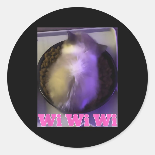 Wiwiwi Cat Meme  Classic Round Sticker (Front)