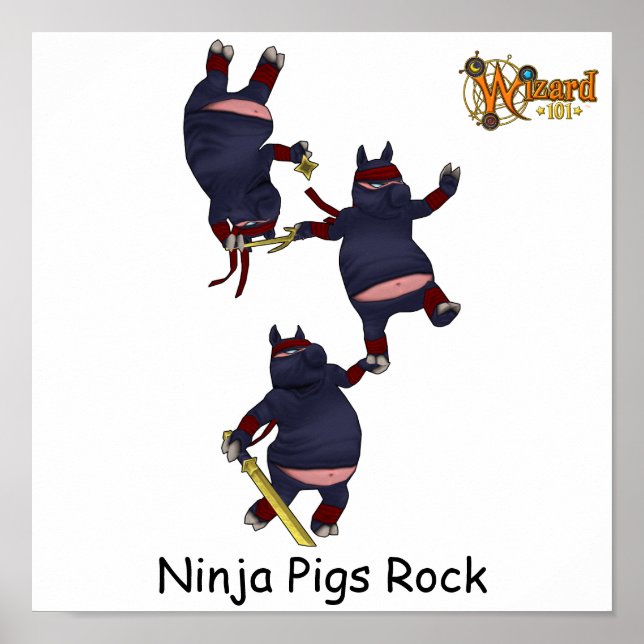Wizard101 Ninja Pigs Poster (Front)