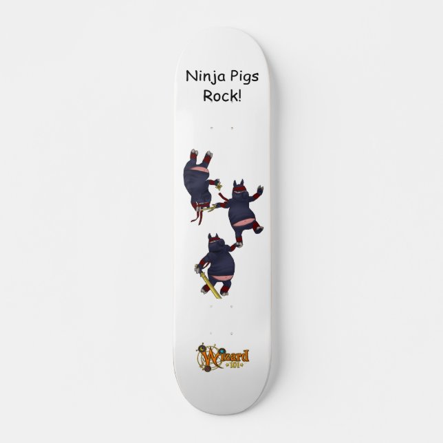 Wizard101 Ninja Pigs Rock Skateboard (Front)