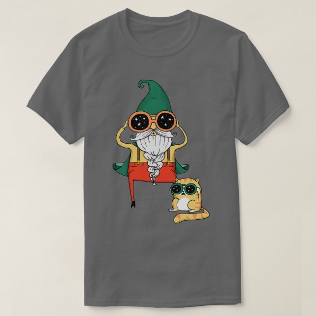 Wizard and Cat Classic TShirt (Design Front)