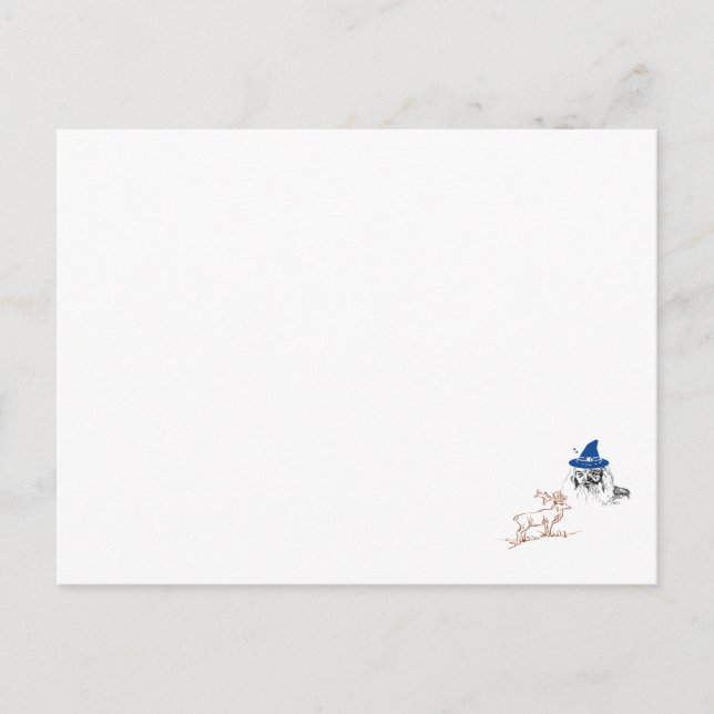 Wizard and Deer Postcard (Front)