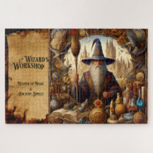 Wizard Art Print Fantasy Sorcery Magical Artefacts