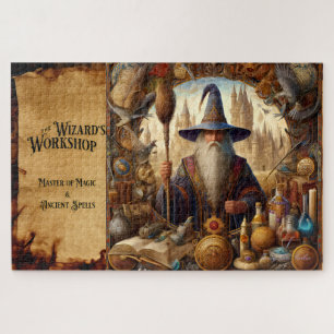 Wizard Art Print Fantasy Sorcery Magical Artefacts Jigsaw Puzzle