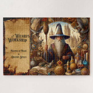 Wizard Art Print Fantasy Sorcery Magical Artefacts Jigsaw Puzzle
