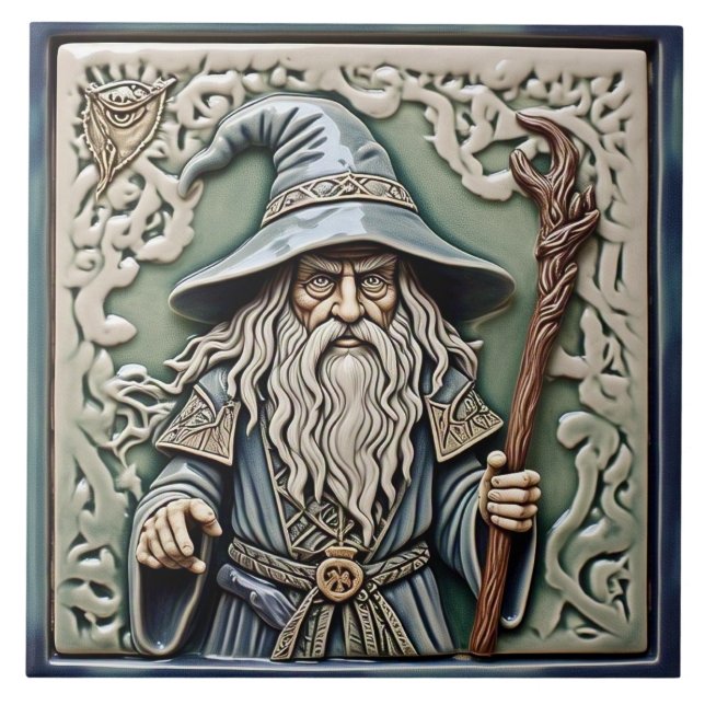 Wizard - Arts And Crafts Ceramic Tile (Front)