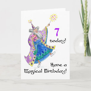 'Wizard' Birthday Card for a 7-year-old