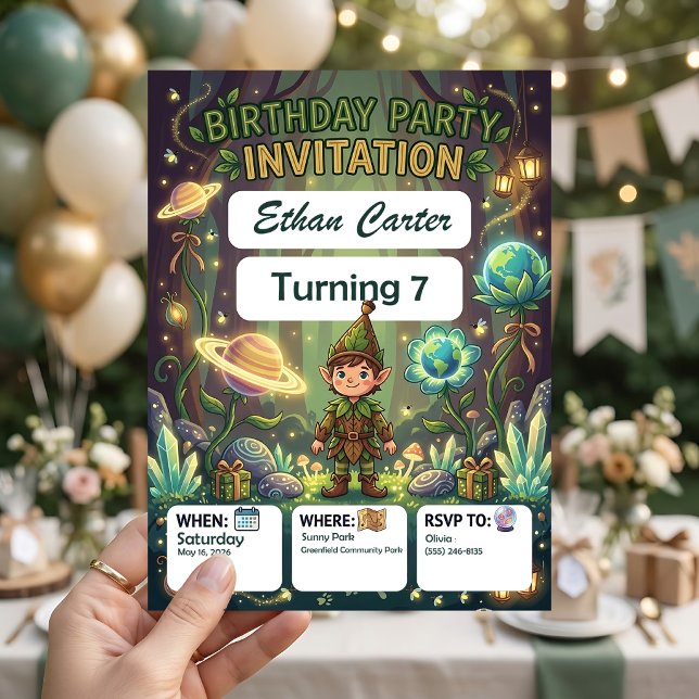 Wizard Birthday Invitation - Customisable Magic Pa (Creator Uploaded)