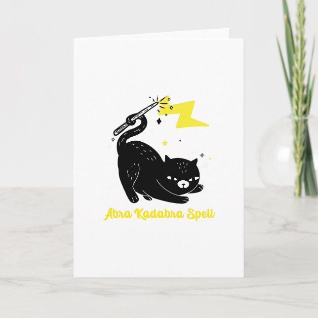 Wizard black cat - Abra Kadabra Spell Card (Front)