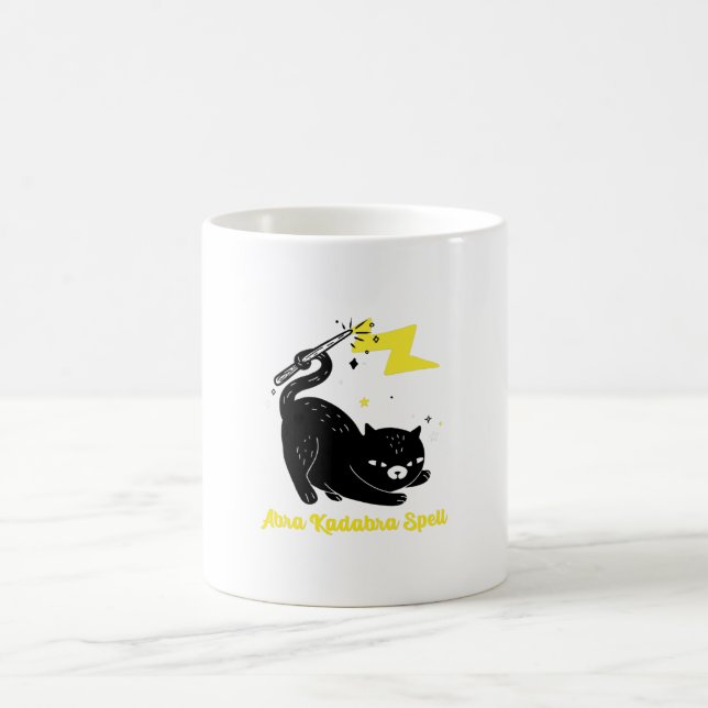 Wizard black cat - Abra Kadabra Spell Coffee Mug (Center)