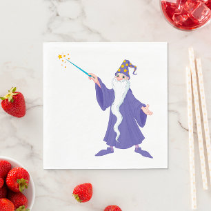 Wizard Casting A Spell Magic Napkins