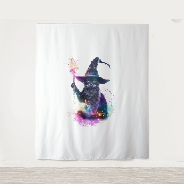 Wizard Cat Magic Tapestry (Front)