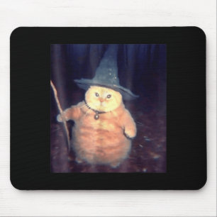 Wizard Cat Meme Shirt _ Funny Vintage Halloween Mouse Pad
