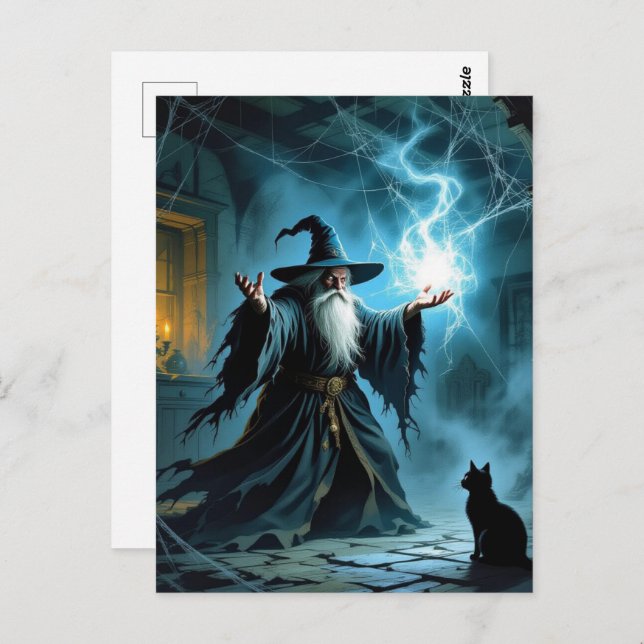 Wizard / Cat Postcard (Front/Back)