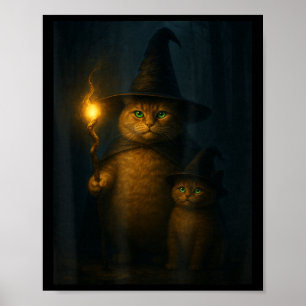 Wizard Cat Weird Funny Halloween Cat Meme Poster