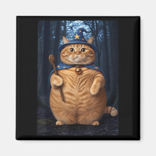 Wizard Cat Witch Funny Halloween Men Women Kid Cut Magnet