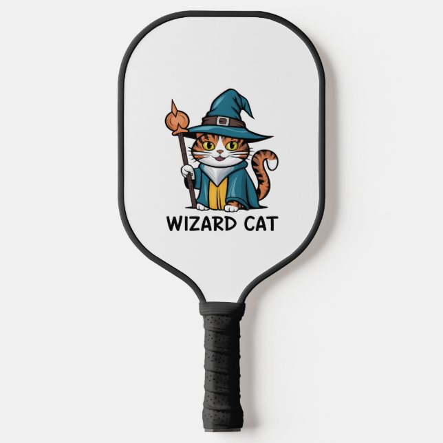 Wizard Cat with stars mystical magical cat lover Pickleball Paddle (Front)