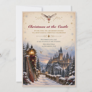 Wizard Christmas Castle Party Invitation