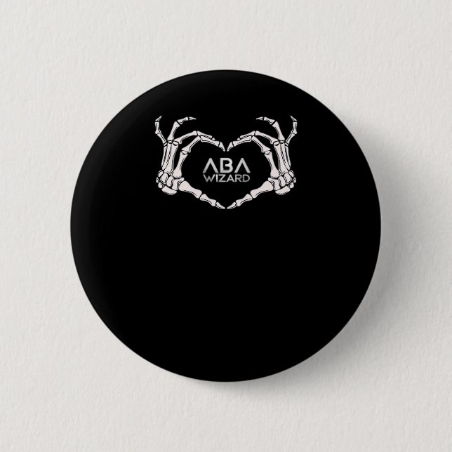 Wizard Classic - Skeleton Hands Heart 6 Cm Round Badge (Front)