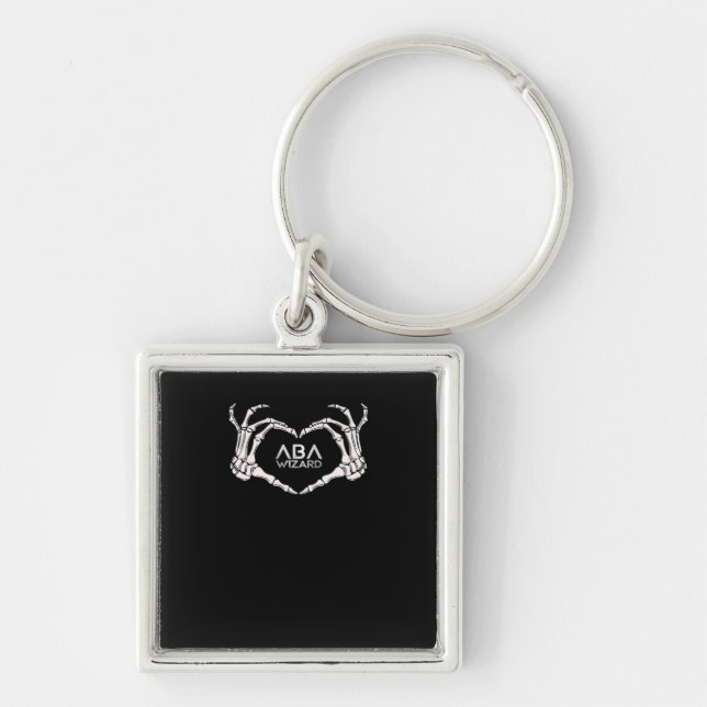 Wizard Classic - Skeleton Hands Heart Key Ring (Front)