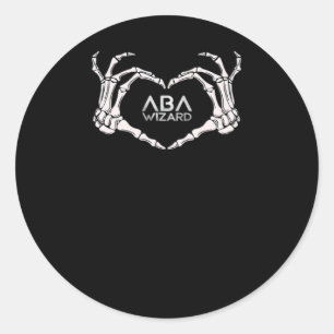 Wizard Classic - Skeleton Hands Heart Round Sticker