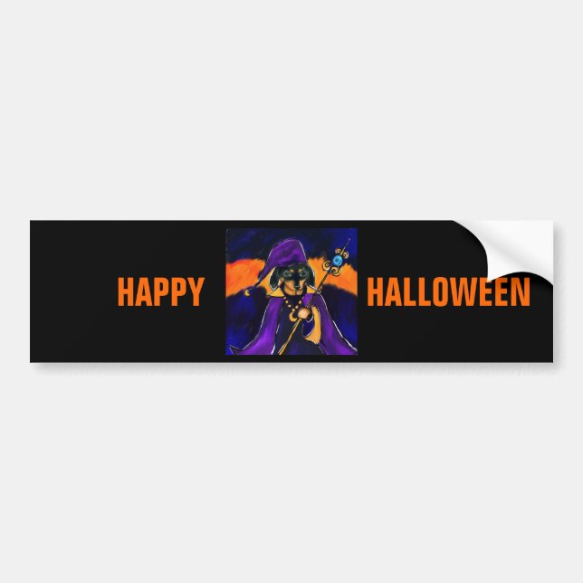 WIZARD DACHSHUND BUMPER STICKER (Front)