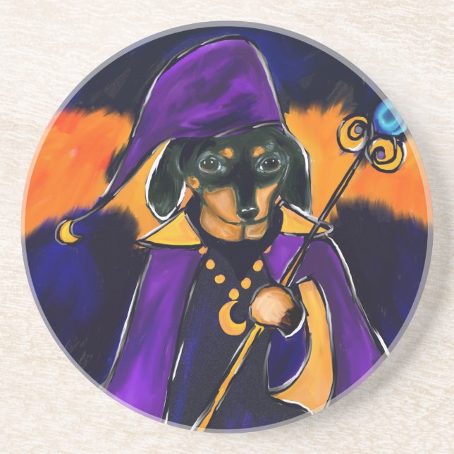 WIZARD DACHSHUND COASTER (Front)