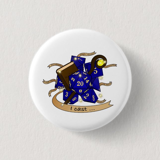 Wizard Dice Design 3 Cm Round Badge (Front)