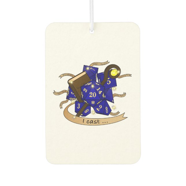 Wizard Dice Design Car Air Freshener (Front)
