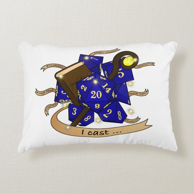Wizard Dice Design Decorative Cushion (Front)
