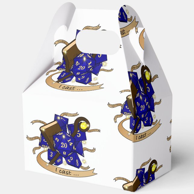 Wizard Dice Design Favour Box (Back)